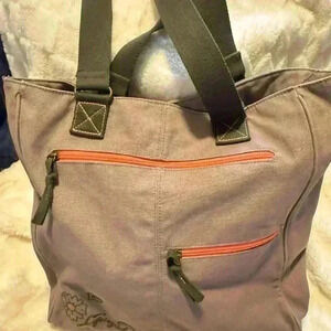 Life Is Good Tote Bag with Orange Accents